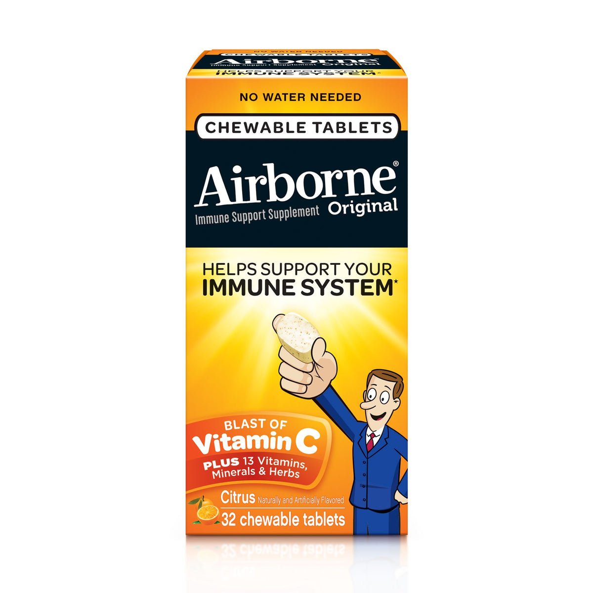 Airborne Vitamin C 1000mg Chewable Tablets Immune Support - 32 Tablets