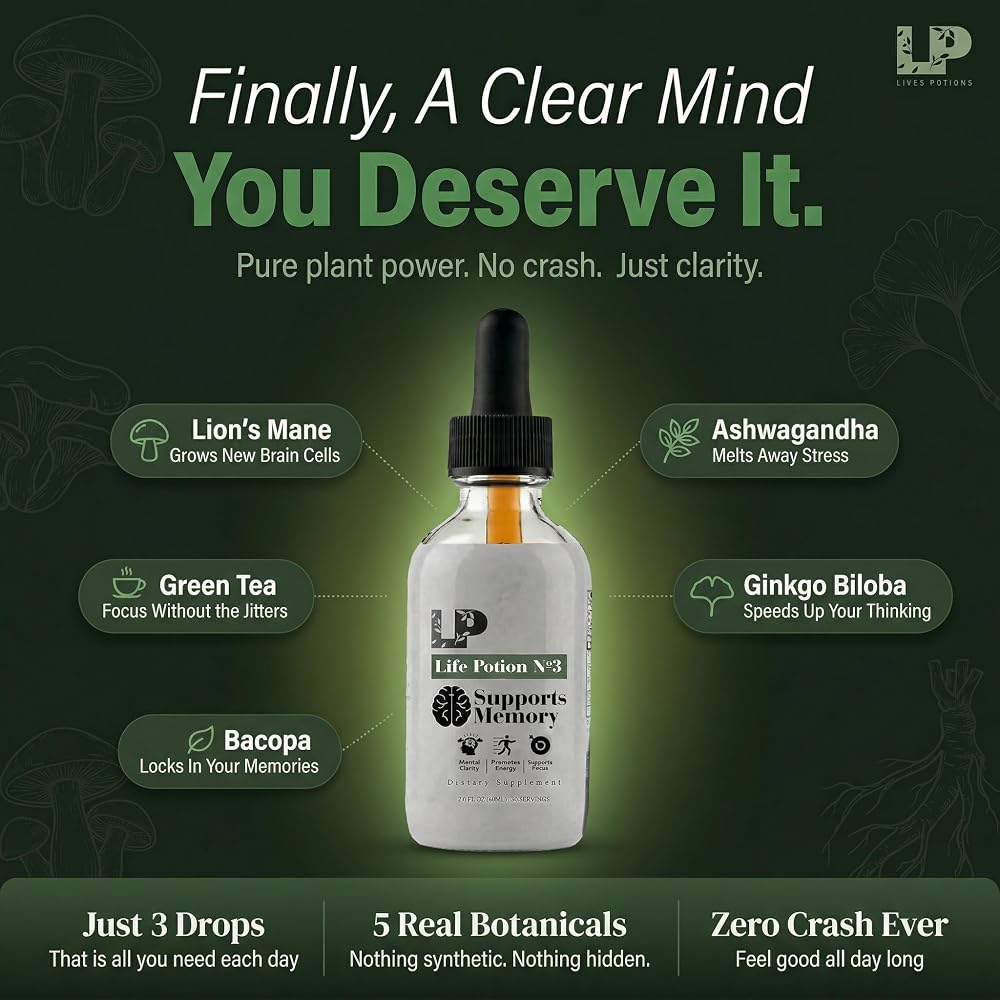 Lives Potions Eureka Focus Brain Supplement Liquid - 2 fl oz - image 4