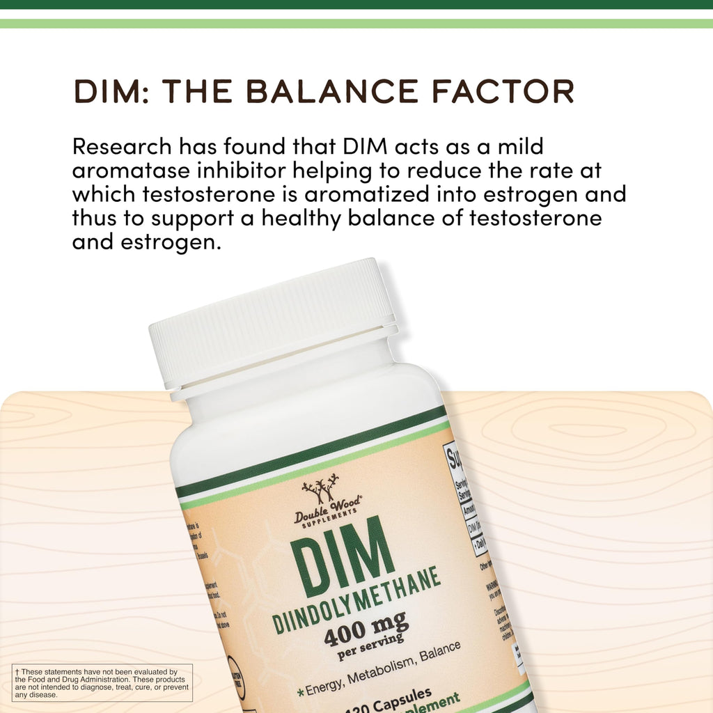 Double Wood Supplements DIM 400mg Estrogen Balance - 60 Capsules - image 4
