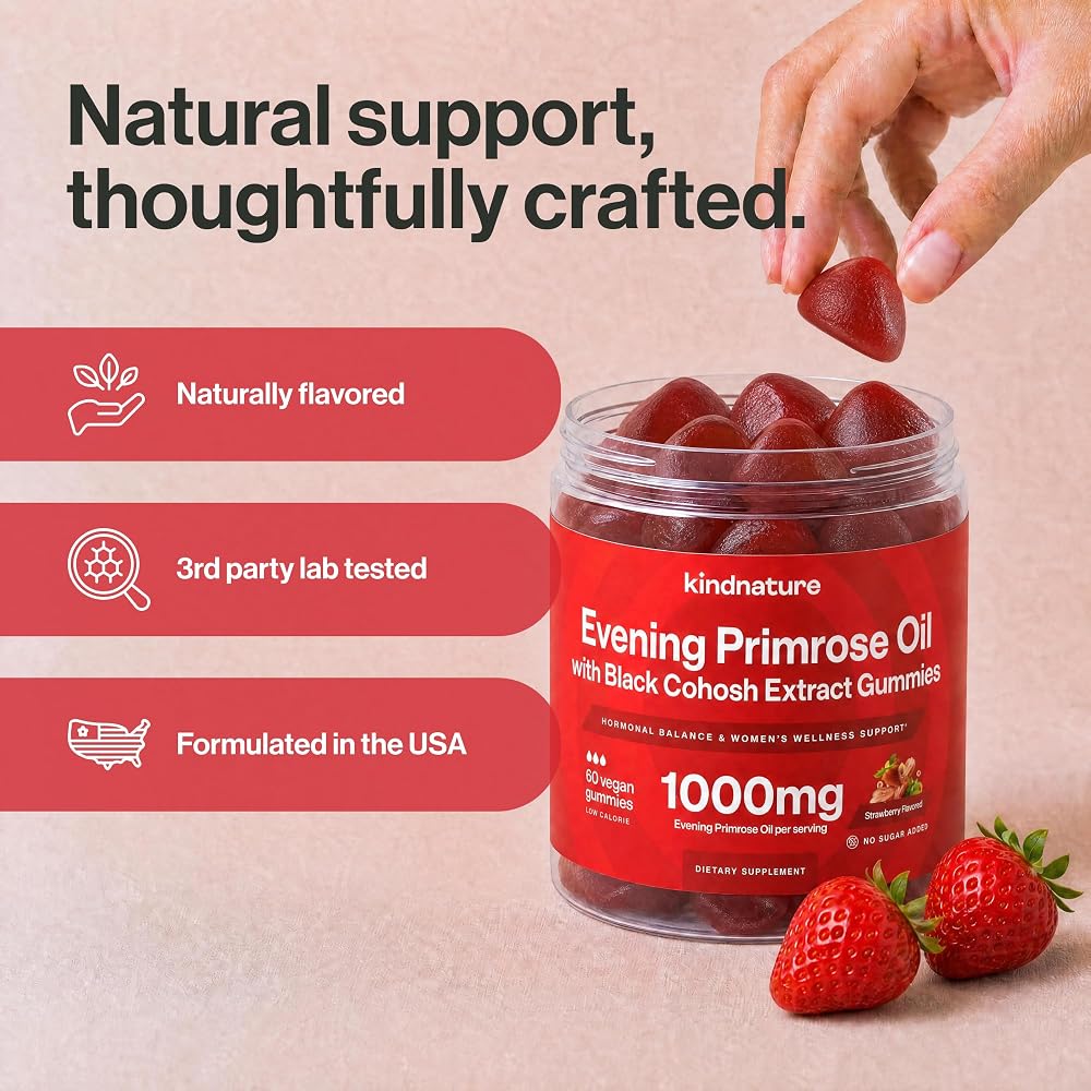 kindnature Evening Primrose Oil Gummies for Women 1000mg - 60 Gummies - image 6