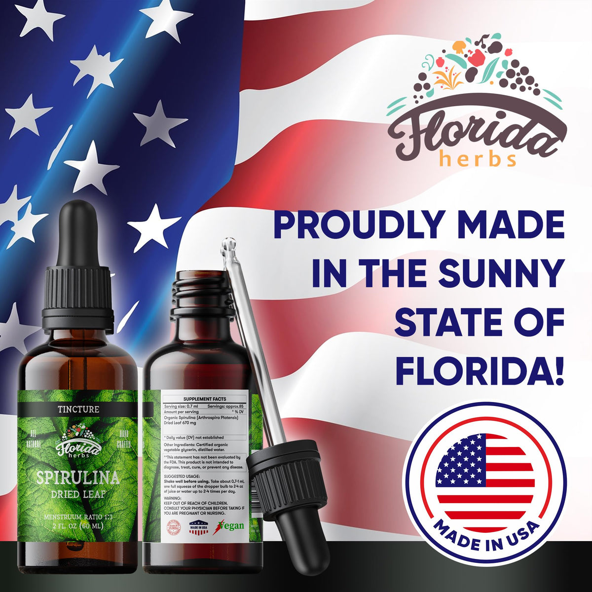 FLORIDA HERBS Spirulina Tincture Organic Extract - 2 oz - image 5
