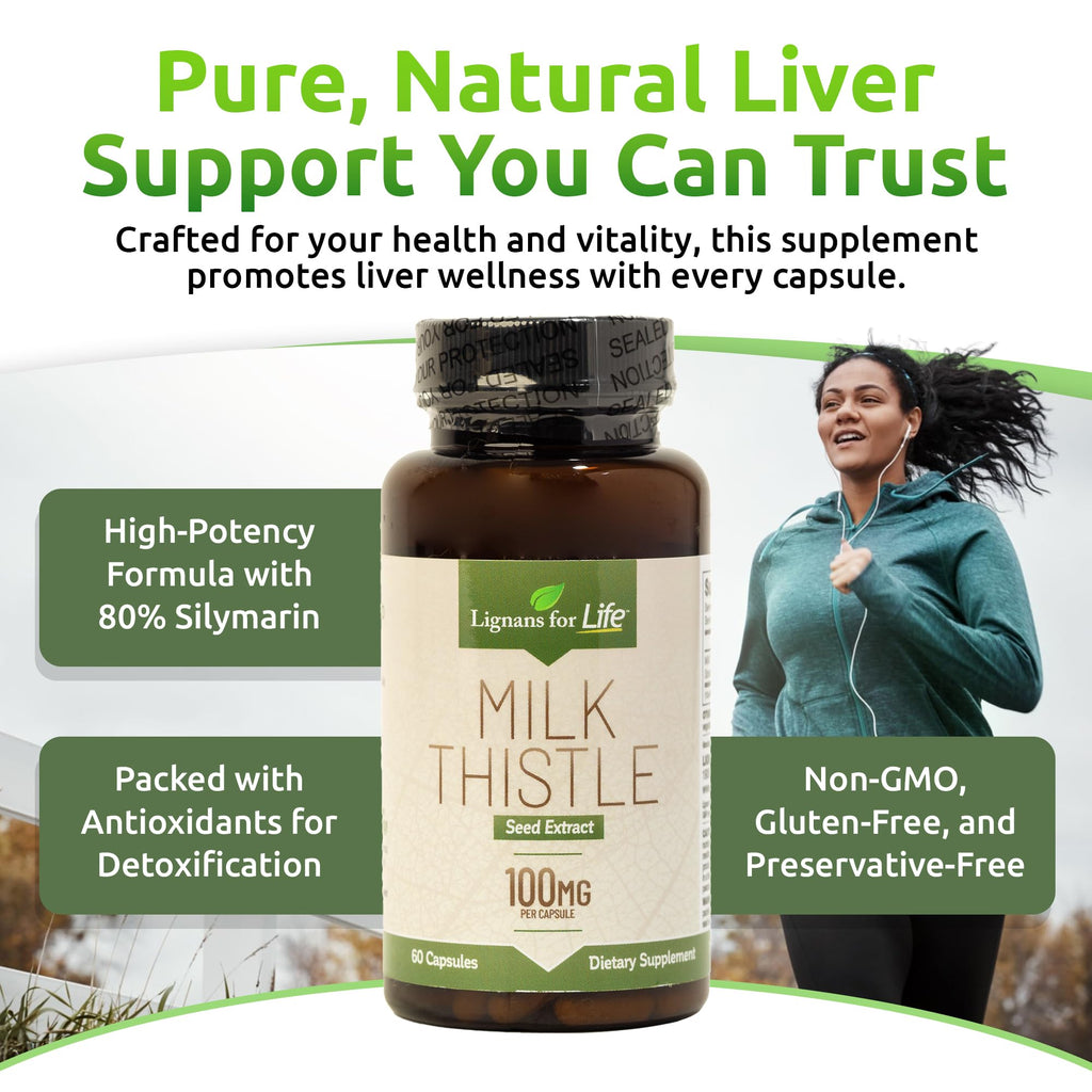 Lignans For Life Milk Thistle Seed Extract Liver Health - 60 Vegetarian Capsules - image 2