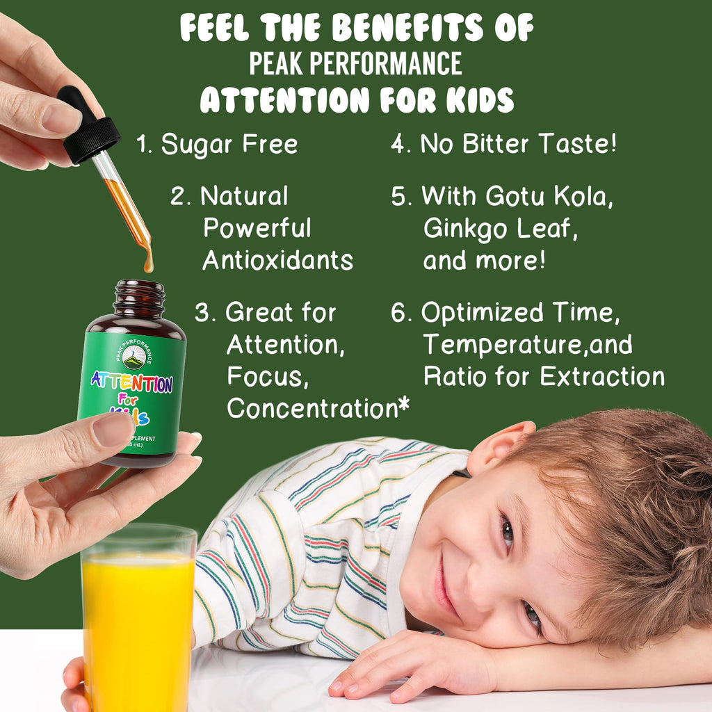 Peak Performance Kids Focus Drops for Concentration - 2 Fl Oz - image 2