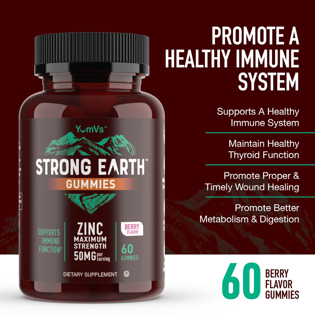 YUM-V'S Strong Earth Zinc Gummies 50 mg - 60 Count - image 3