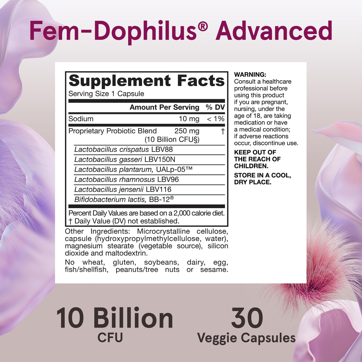 Jarrow Formulas Fem-Dophilus Advanced Vaginal & Digestive Probiotics