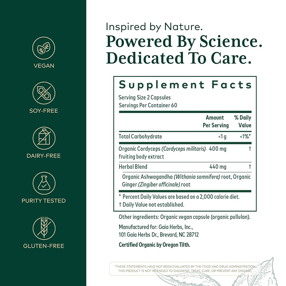 Gaia Herbs PRO Adaptogen Performance Energy Support - 120 Capsules - image 2
