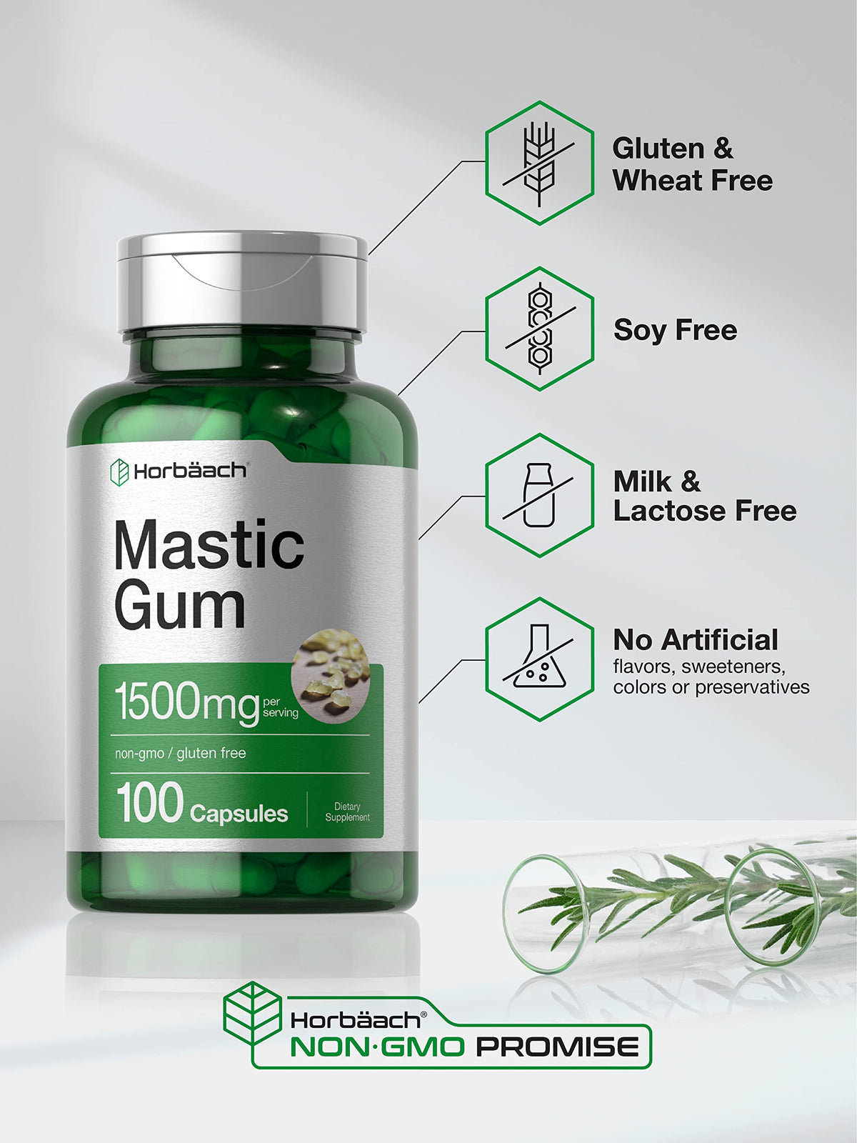 Horbäach Mastic Gum 1500mg - 100 Capsules - image 4