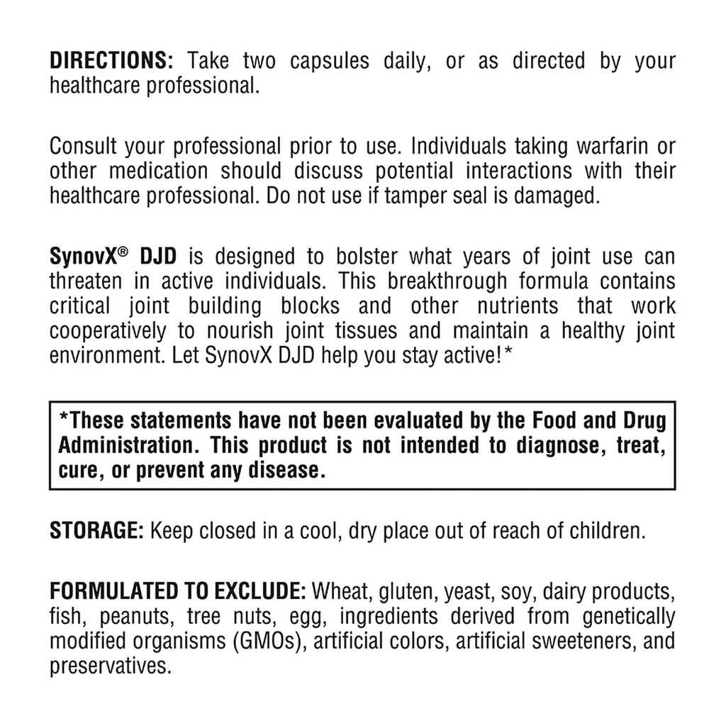 XYMOGEN SynovX DJD Joint Support - 120 Capsules - image 3