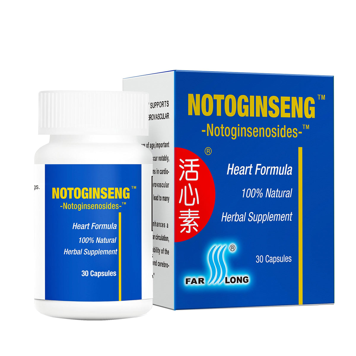FAR LONG Notoginseng Heart Supplement - 30 Capsules