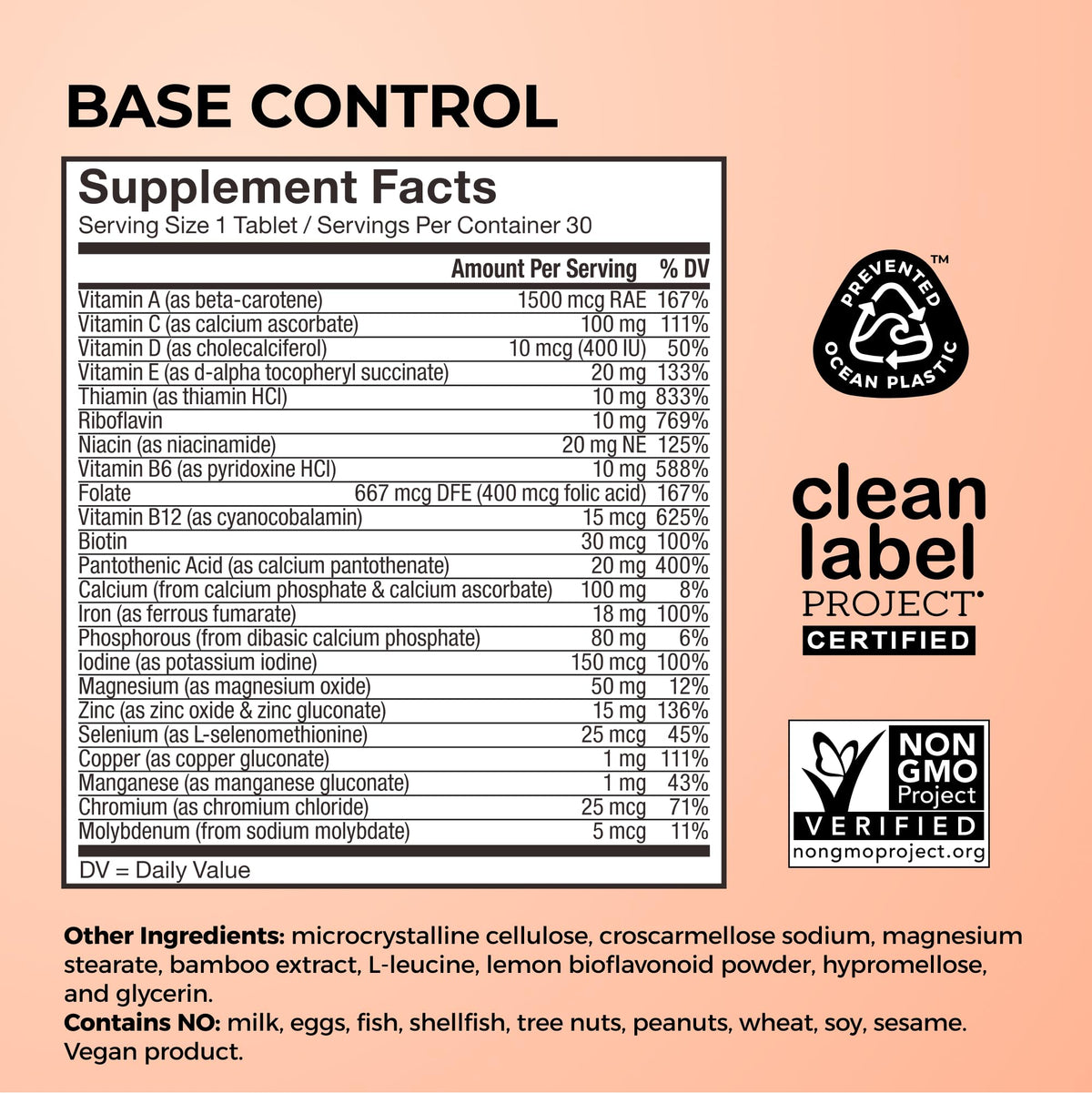 HUM Base Control Women's Multivitamin with Iron - 30 Tablets - image 5
