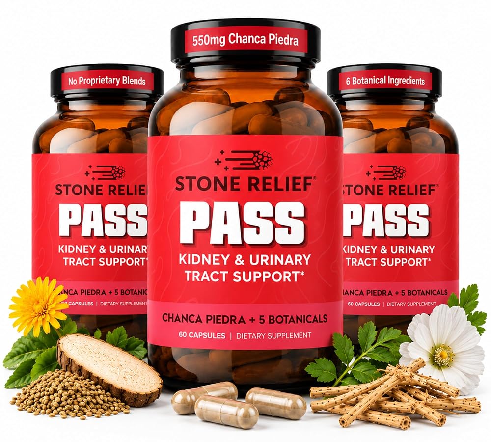 STONE RELIEF Chanca Piedra Kidney Support Supplement - 180 Capsules