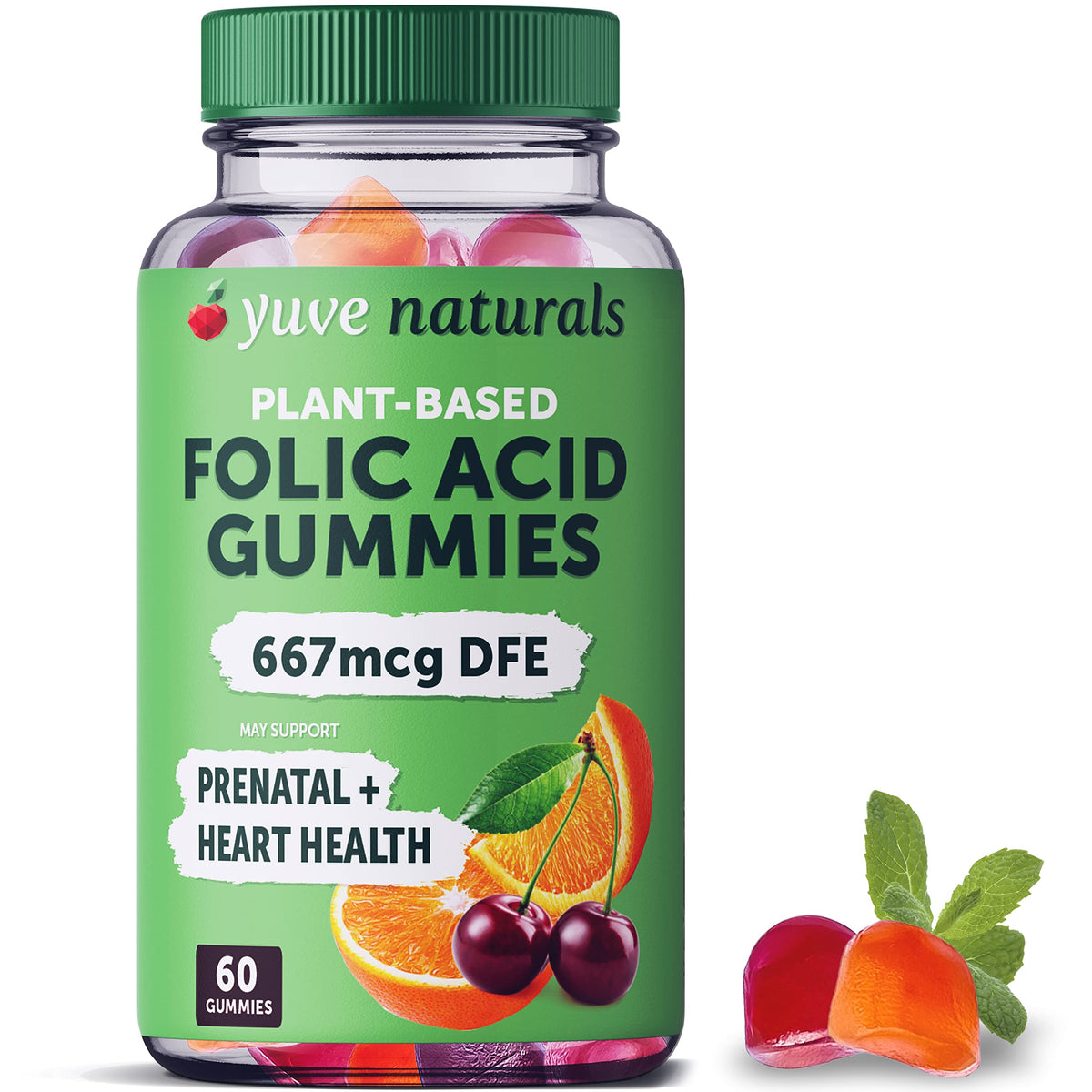 Yuve Prenatal Gummies for Women with Folic Acid 667 mcg - 60 Gummies