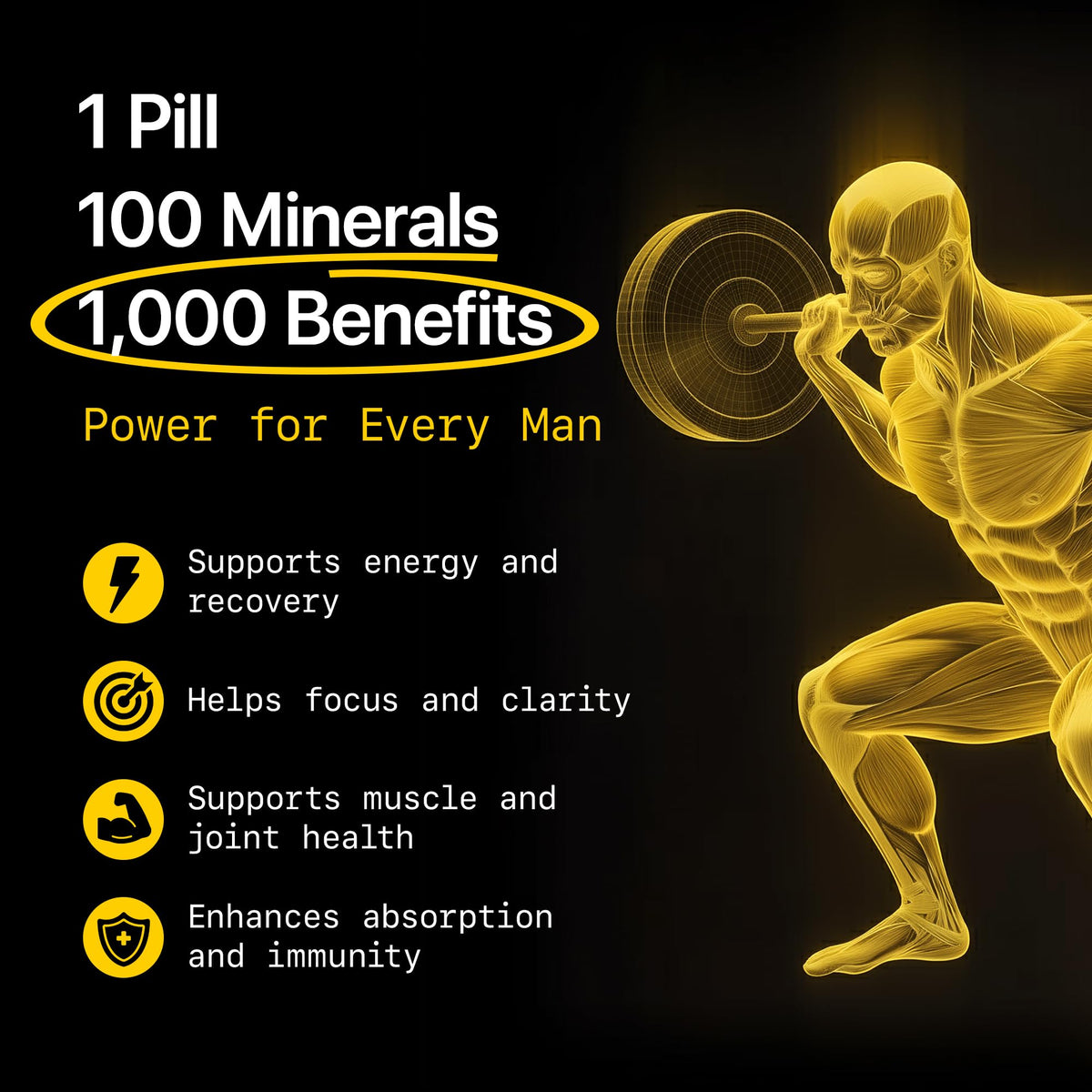 Menerals Testosterone Booster Trace Minerals - 60 Capsules - image 3