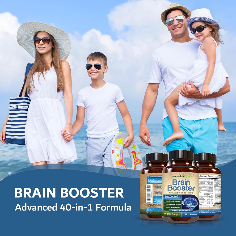 Nature's Evergreen Brain Booster 40-in-1 Nootropic - 180 Capsules - image 5