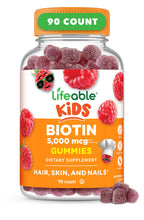 Lifeable Kids Biotin Gummies for Hair Growth 5000 mcg - 90 Count