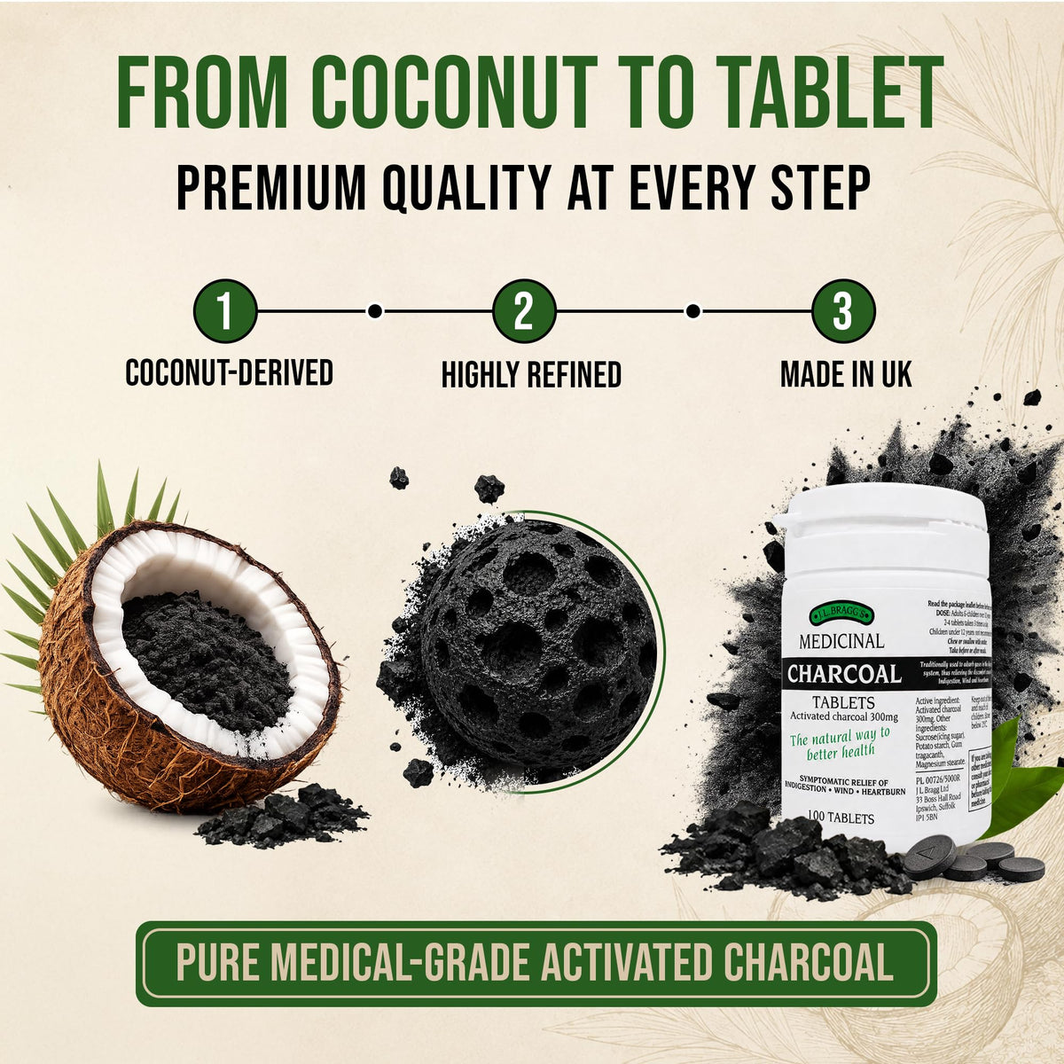 Bragg Charcoal 300mg - 100 Tablets - image 8
