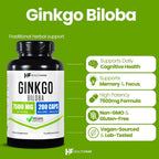 Healthfare Ginkgo Biloba Extract Brain Support - 200 Capsules - image 2