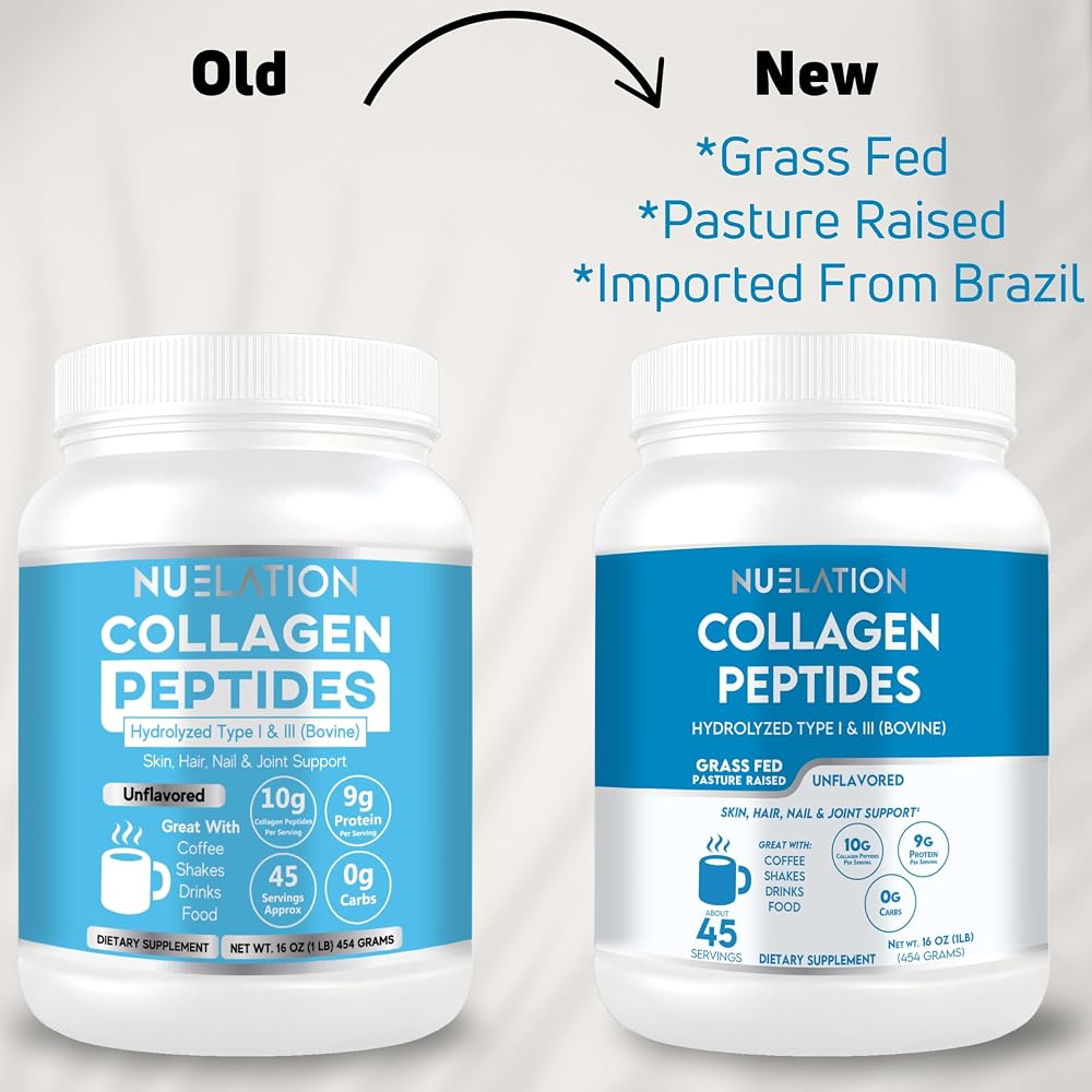 NUELATION Grass Fed Collagen Peptides Powder - 45 Servings - image 2