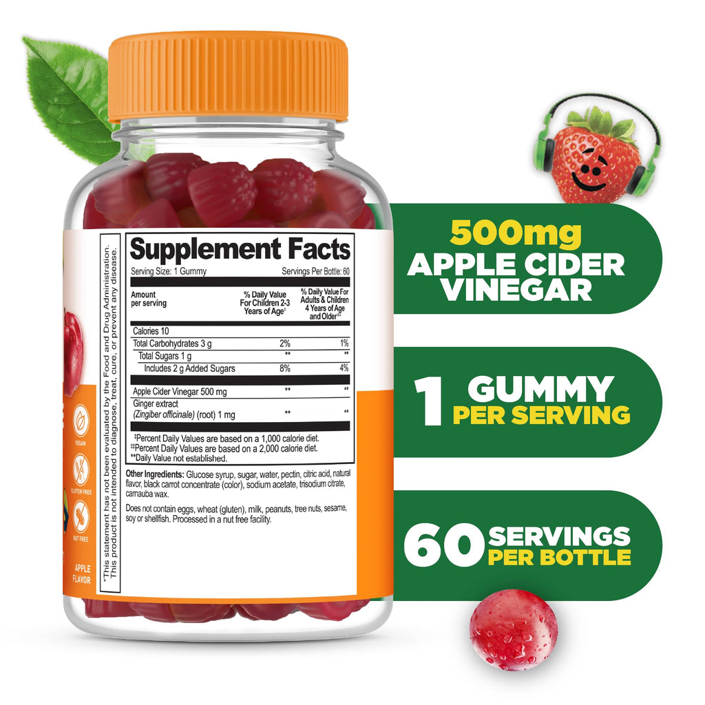 Lifeable Kids Apple Cider Vinegar Gummies with Mother - 60 Count - image 2