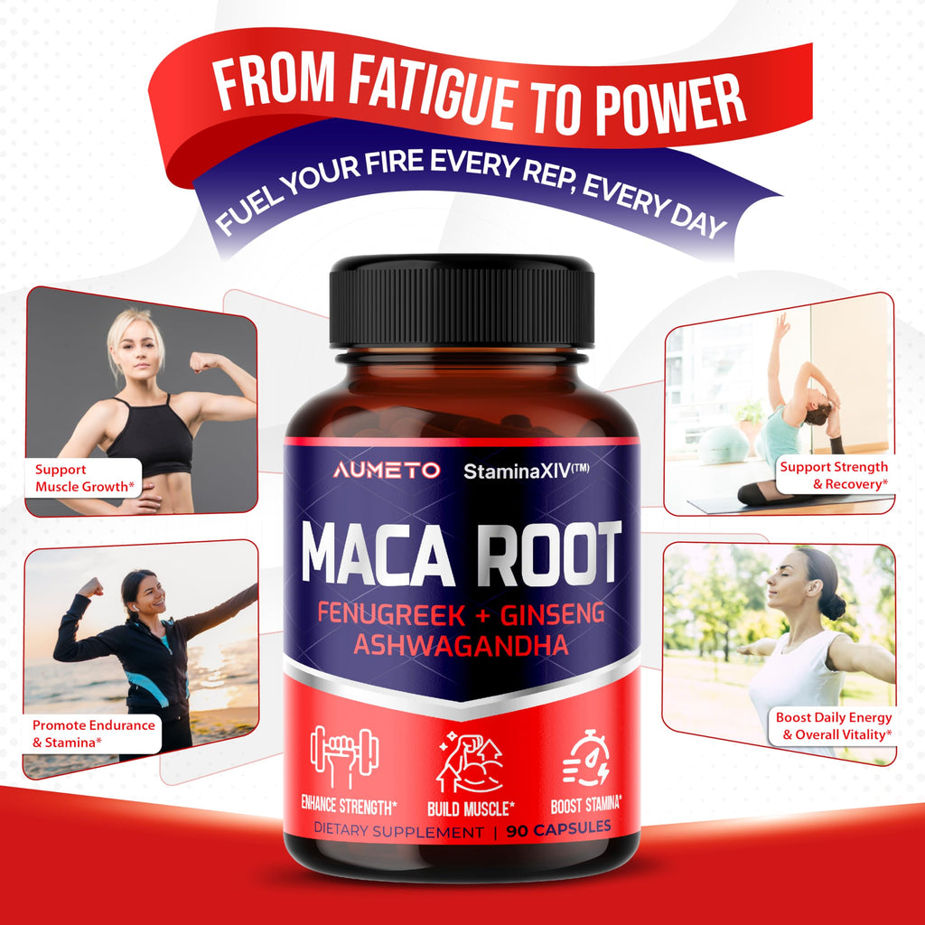 Aumeto Black Maca Root Plus 11-in-1 with Ashwagandha - 90 Capsules - image 4
