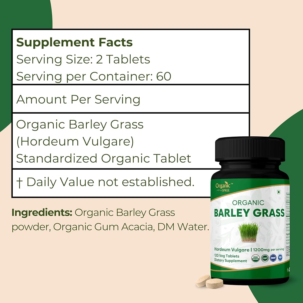 ORGANIC SPREE Barley Grass Tablets - 120 Vegetarian Tablets - image 6
