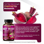 GriMed Beet Root 1500mg with Grape Seed Extract - 180 Capsules - image 3