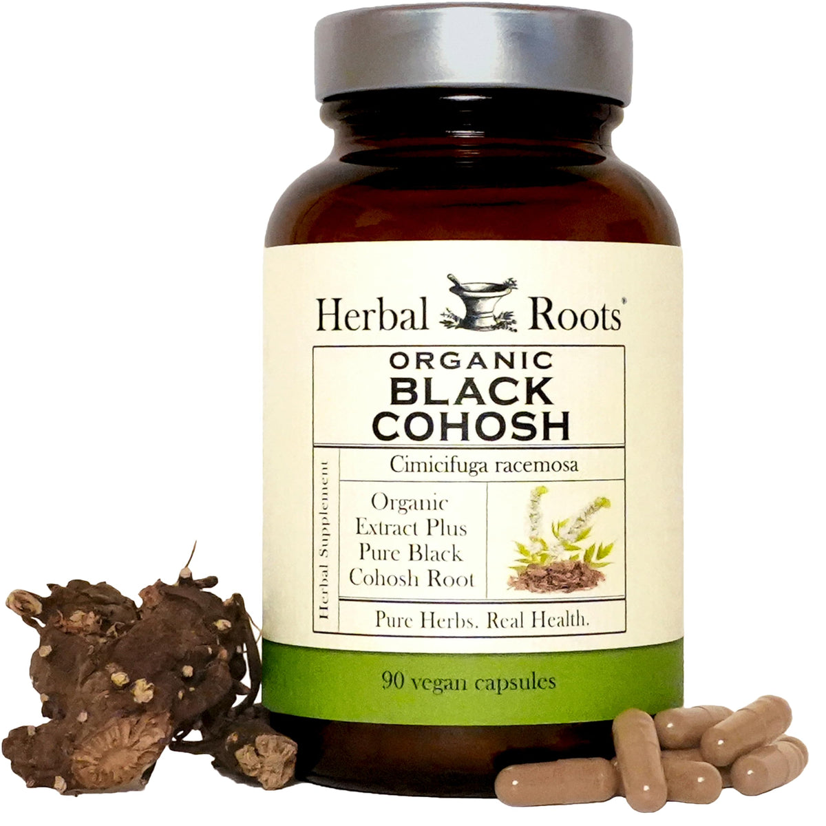 Herbal Roots Organic Black Cohosh Root Capsules - 90 Capsules