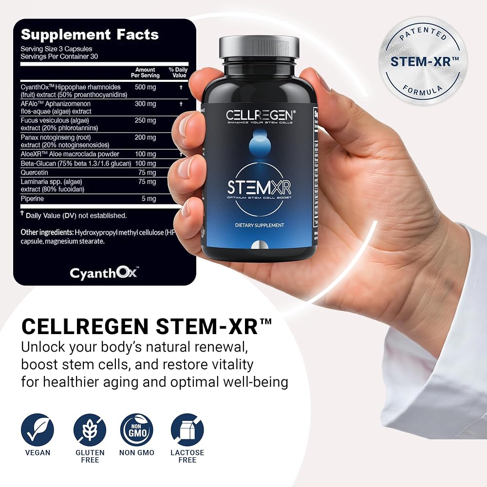 Cellregen StemXR Stem Cell Activator & Circulation Booster - 90 Capsules - image 2