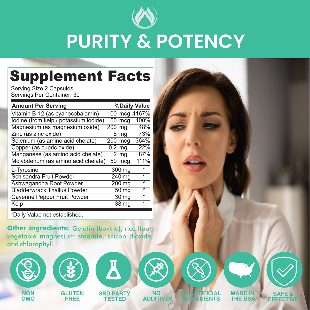 THE ENCLARE NUTRITION Thyroid Support Supplement with Iodine - 60 Capsules - image 5