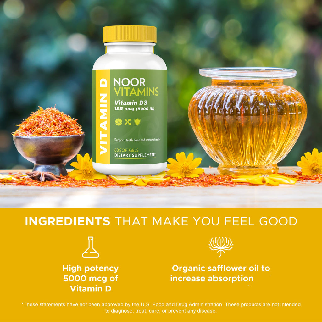 Noor Vitamins Vitamin D3 5000 IU - 60 Softgels - image 6