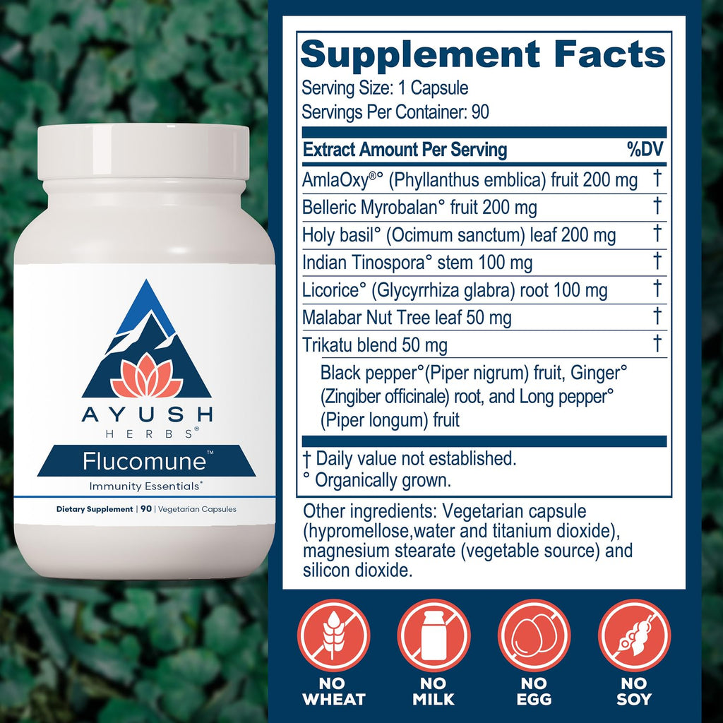 Ayush Herbs Flucomune Immune Support Supplement - 90 Capsules - image 3