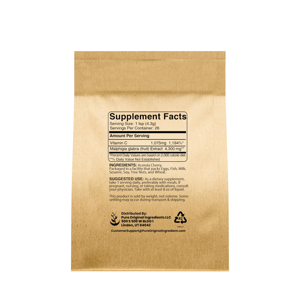 PURE ORIGINAL INGREDIENTS Acerola Cherry Powder Non-GMO