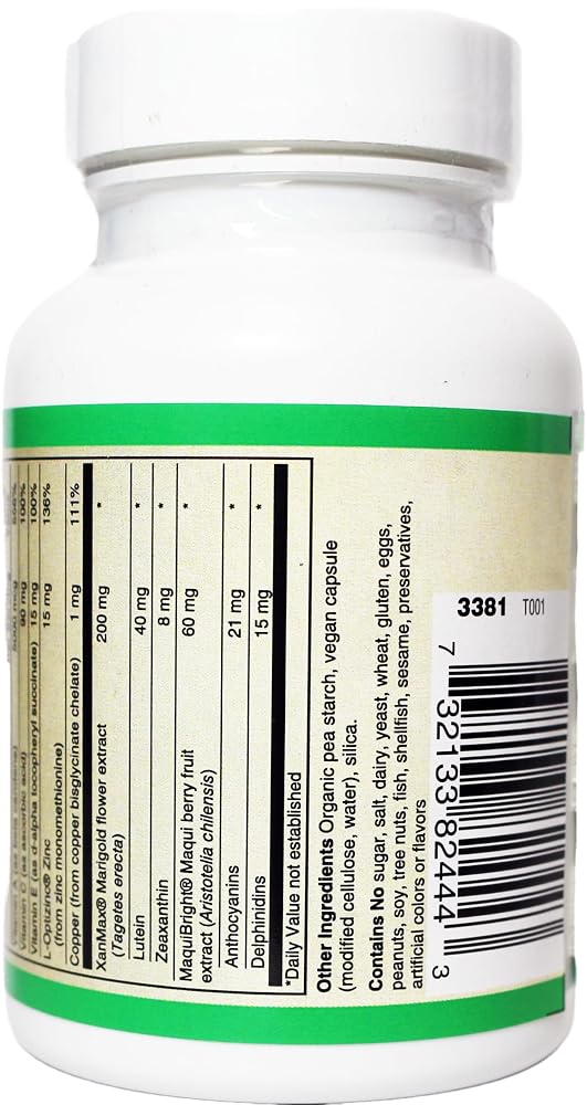 AlchePharma Advanced Eye Care Supplement with Lutein & Zeaxanthin - 30 Capsules - image 3