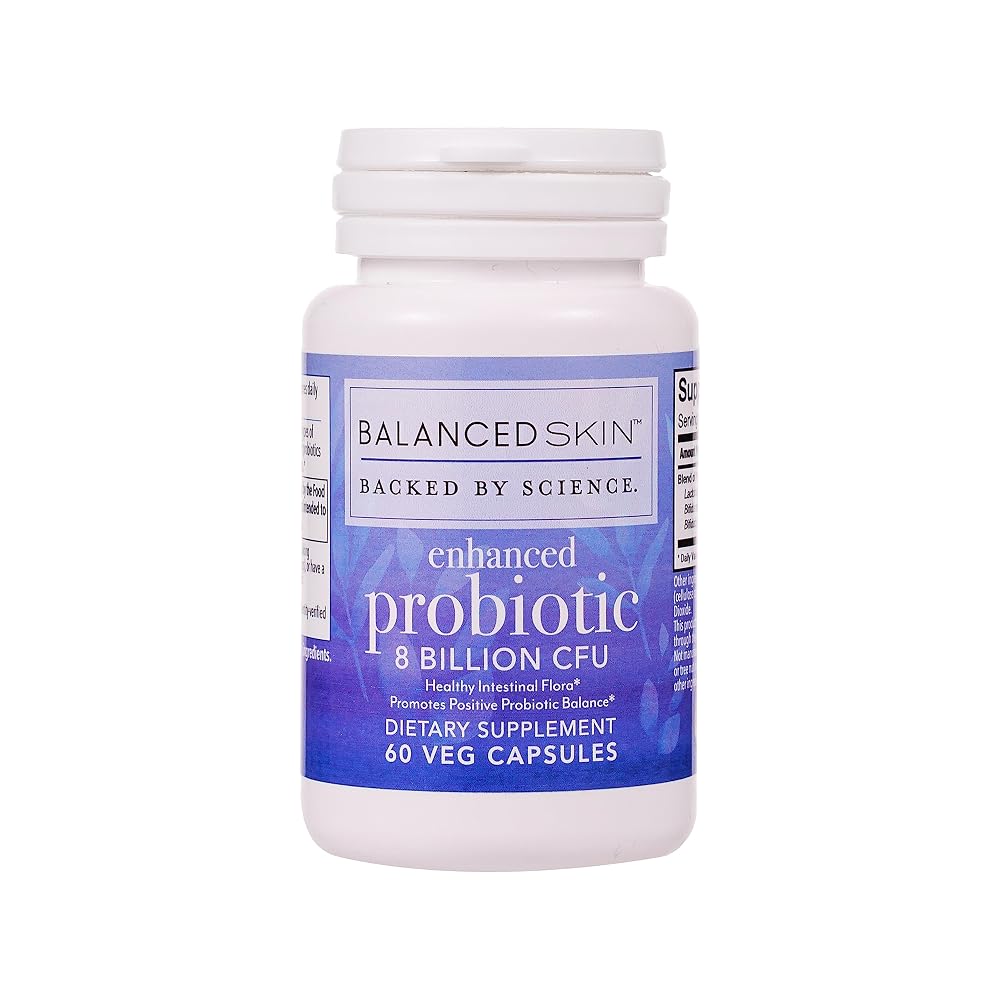 BALANCED SKIN Enhanced Probiotic 8 Billion CFU - 60 Vegetarian Capsules