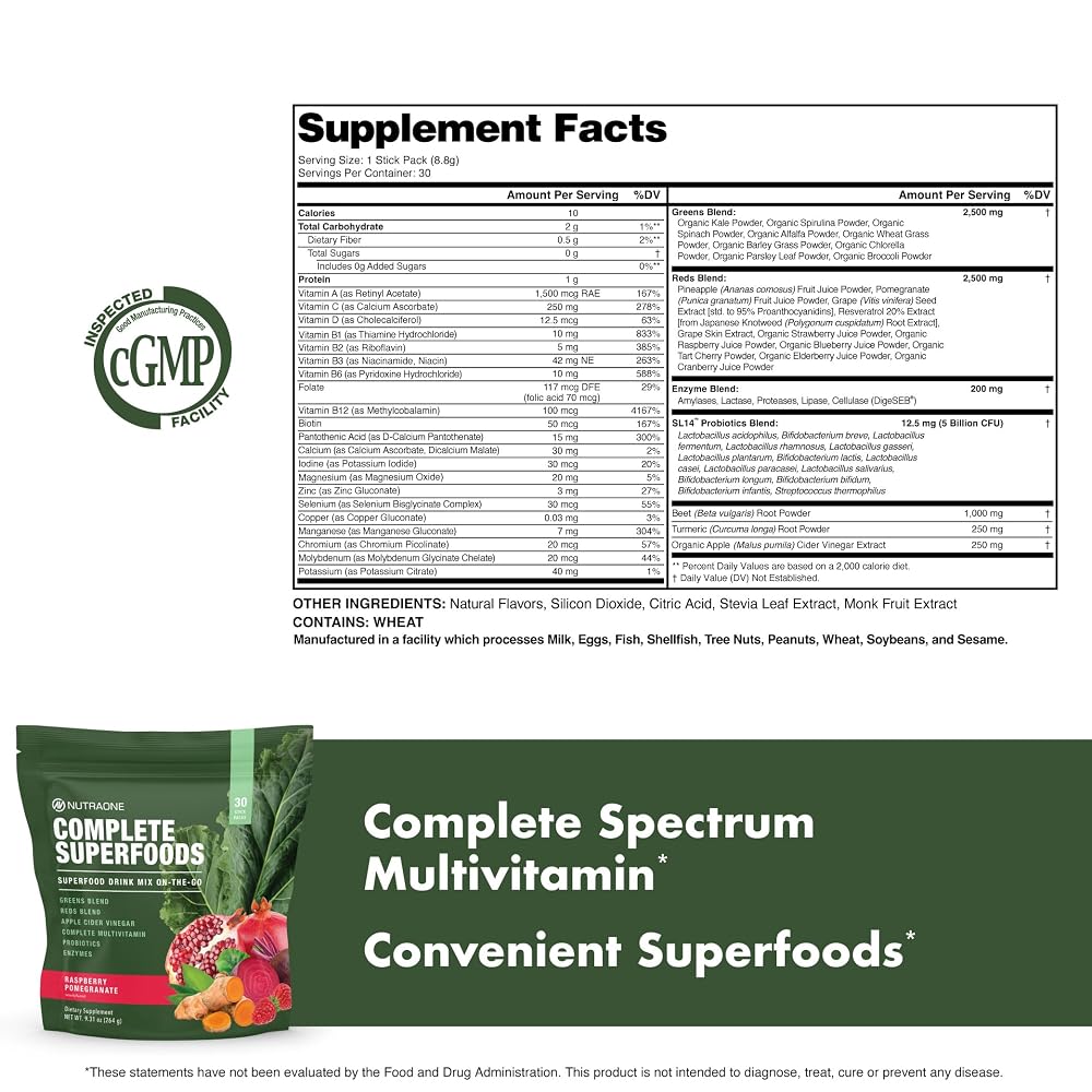 NutraOne Complete Superfoods, Complete Spectrum Multivitamin, Greens