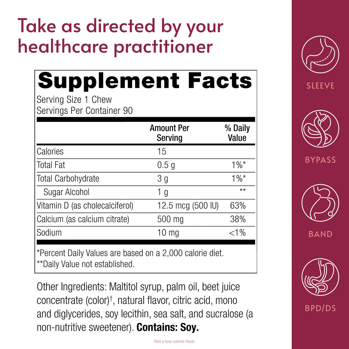 Bariatric Advantage Calcium Citrate Chewy Bites 500 mg - Highly