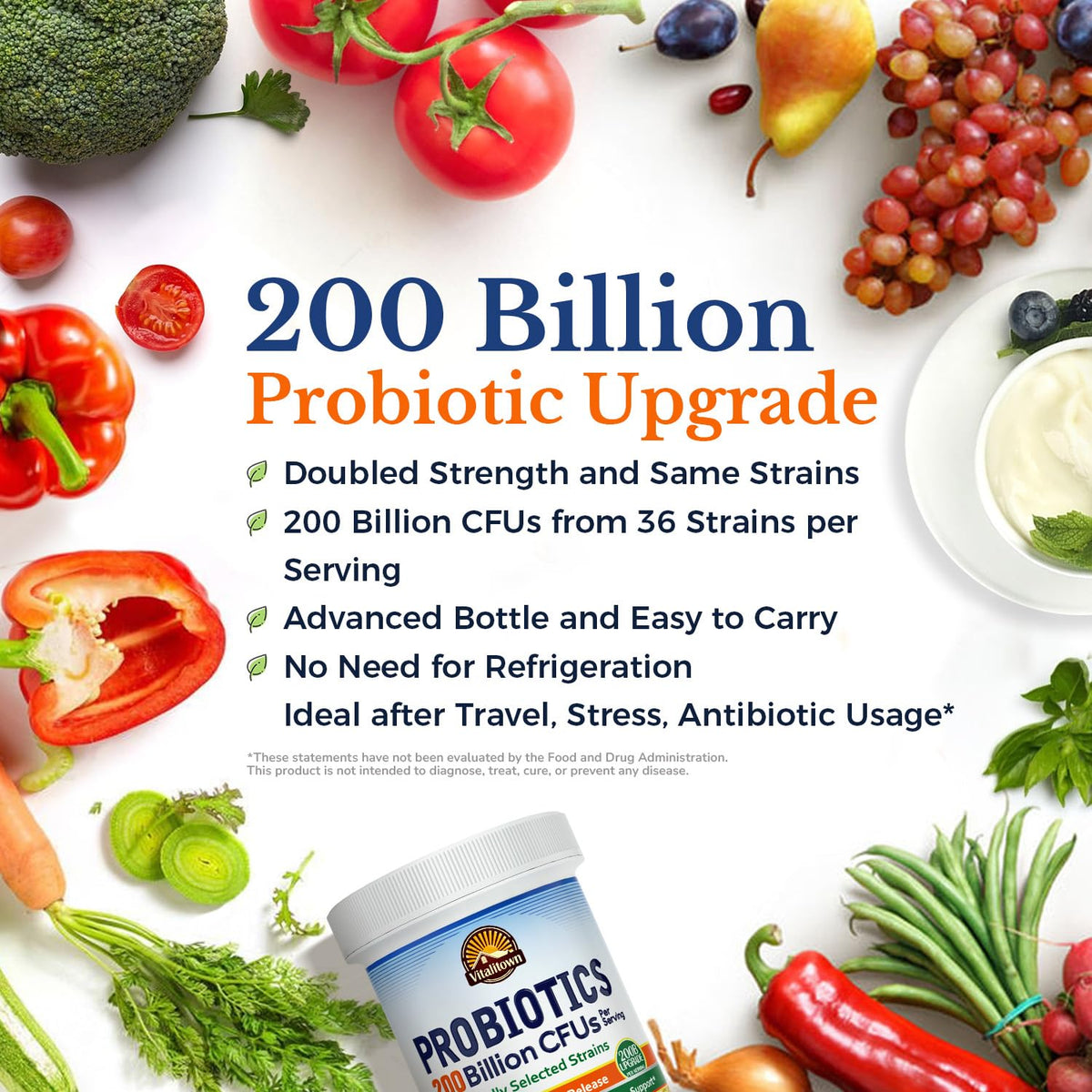 Vitalitown Probiotics 200 Billion CFUs 36 Strains - 60 Capsules - image 3