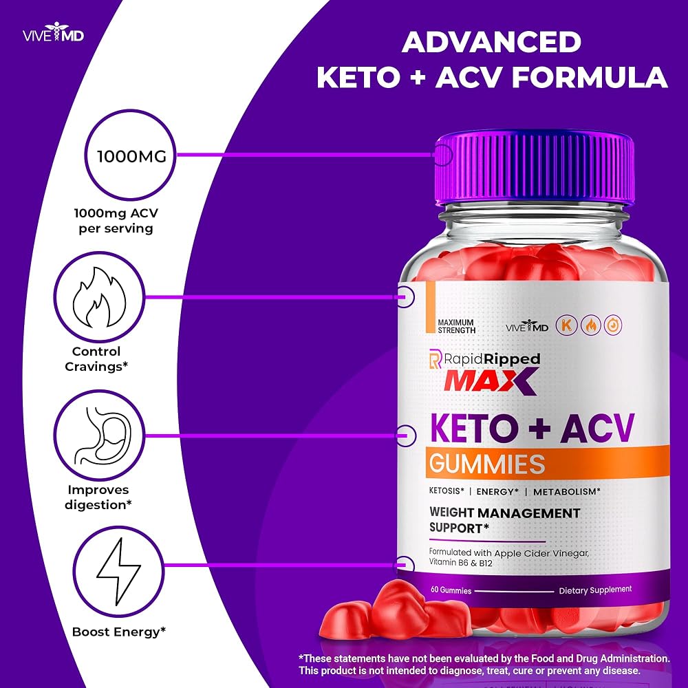 VIVE MD Rapid Ripped Keto ACV Gummies 1000mg - 60 Gummies - image 5