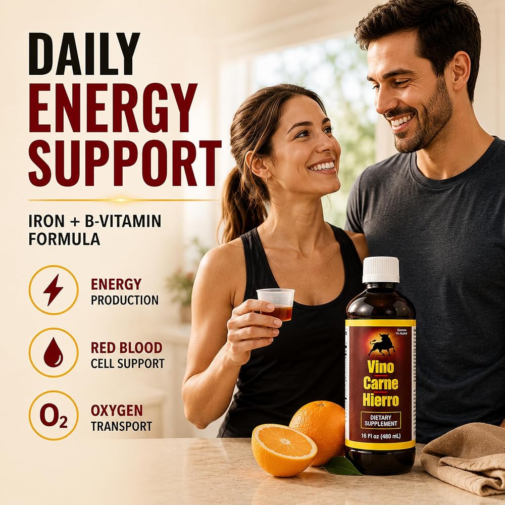 Vino Carne Hierro Liquid Iron Supplement with B-Complex - 16 fl oz - image 2