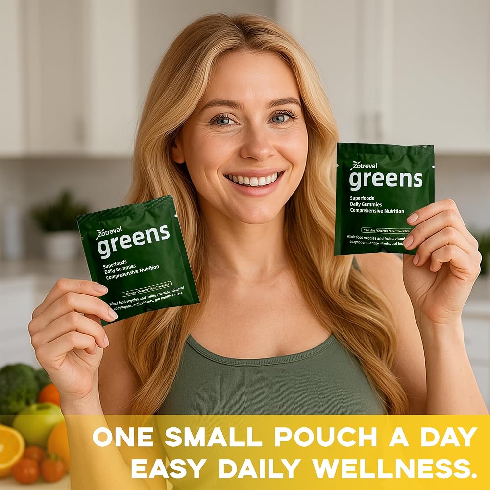 Zotreval Daily Greens Superfood Green Gummies for Digestive Health - 224 Gummies - image 2
