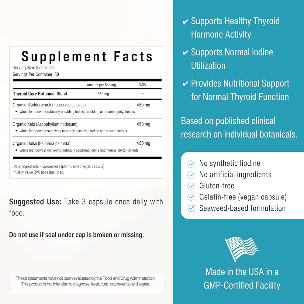 Sana Herbal Sciences Thyroid Care Organic Seaweed - 90 Capsules - image 3