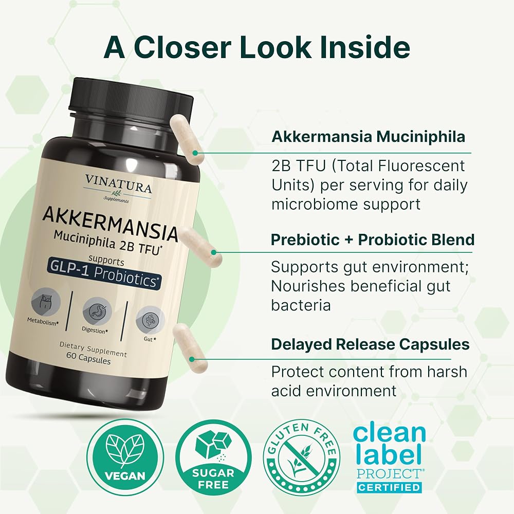 VINATURA Akkermansia Probiotic Supplement - 60 Capsules - image 4