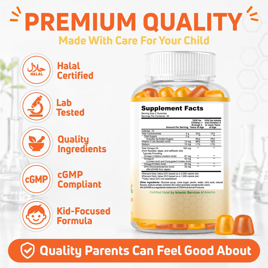 SHIFAA NUTRITION Omega 3 DHA Gummies for Kids - 60 Gummies - image 6