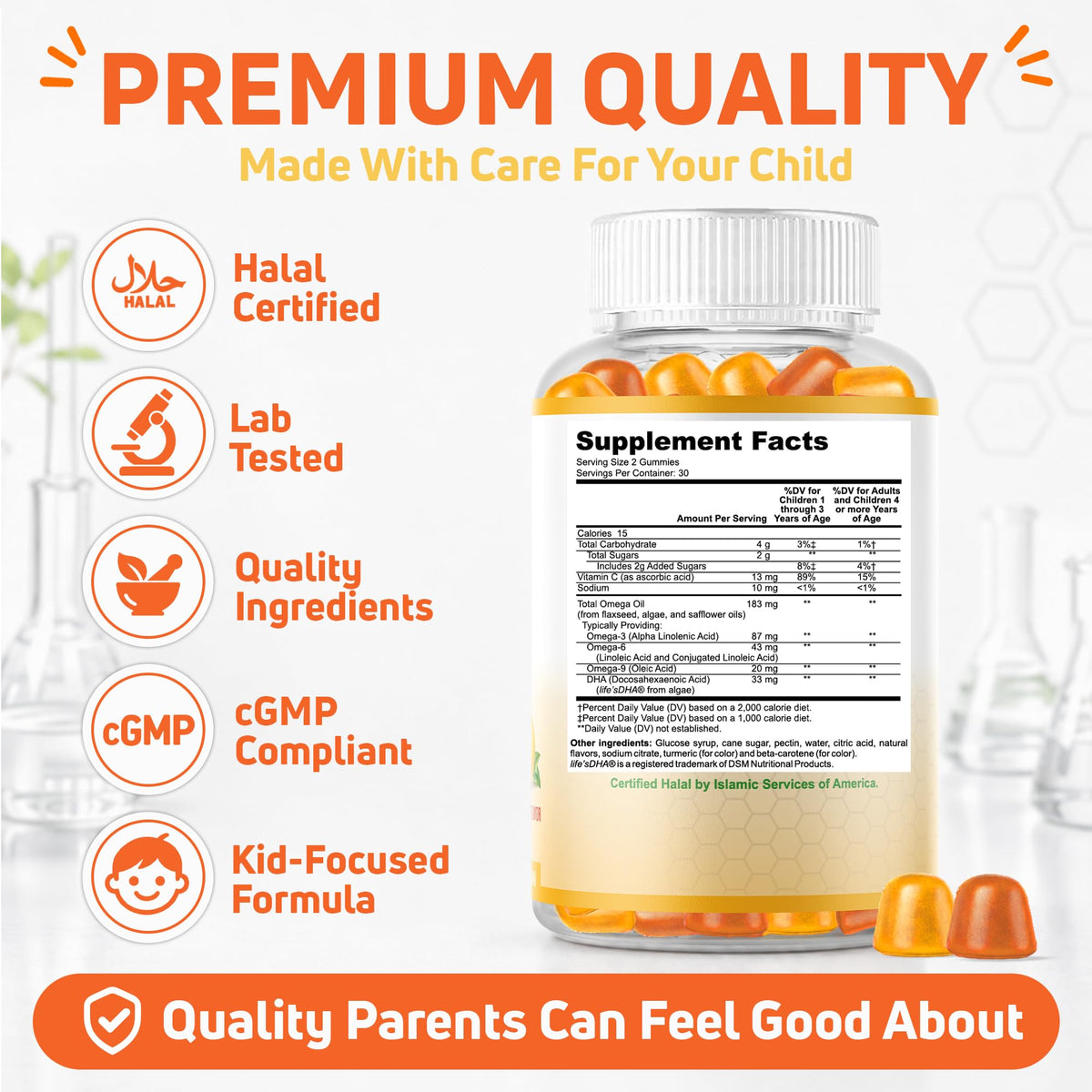 SHIFAA NUTRITION Omega 3 DHA Gummies for Kids - 60 Gummies - image 6