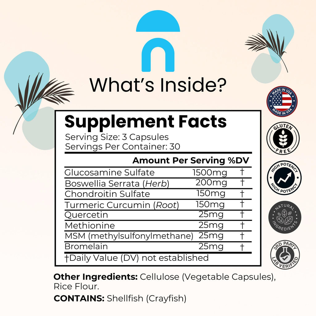 NutriRise Glucosamine Chondroitin MSM Joint Support - 90 Capsules - image 2