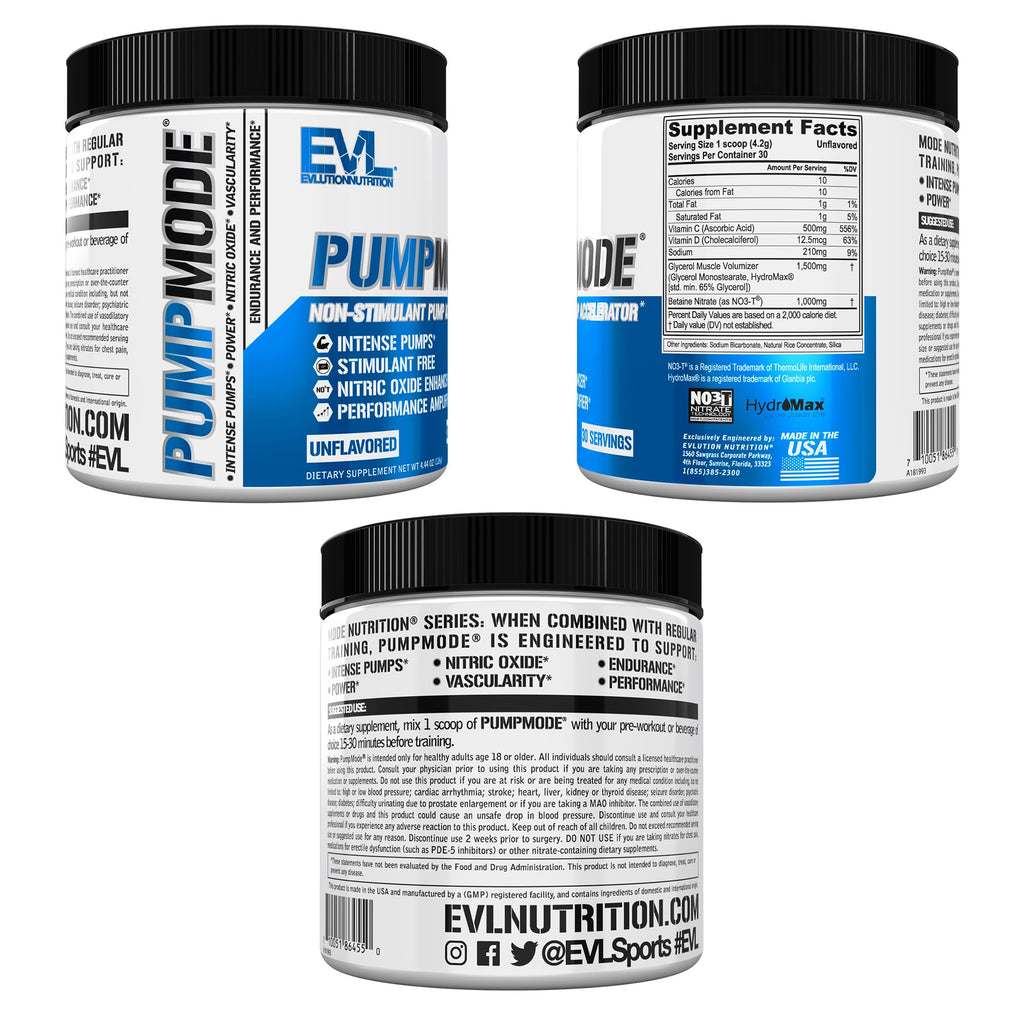 Evlution EVL PumpMode Nitric Oxide Supplement - Nitric Oxide Booster