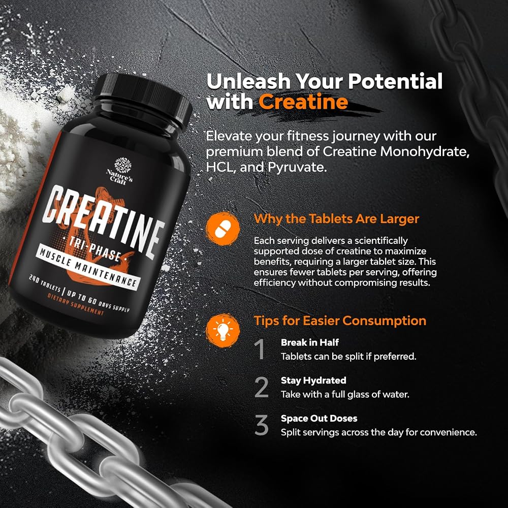 Natures Craft Micronized Creatine Monohydrate Powder for Men & Women