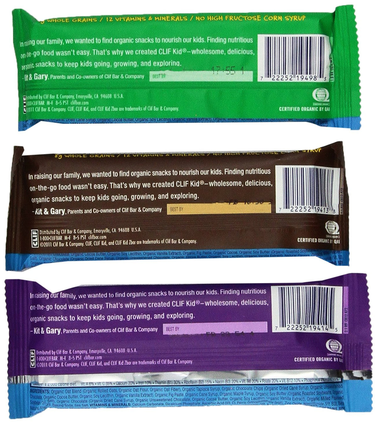 CLIF Kids Zbar Variety Pack Organic Nutrition Bars - 36 Count - image 2