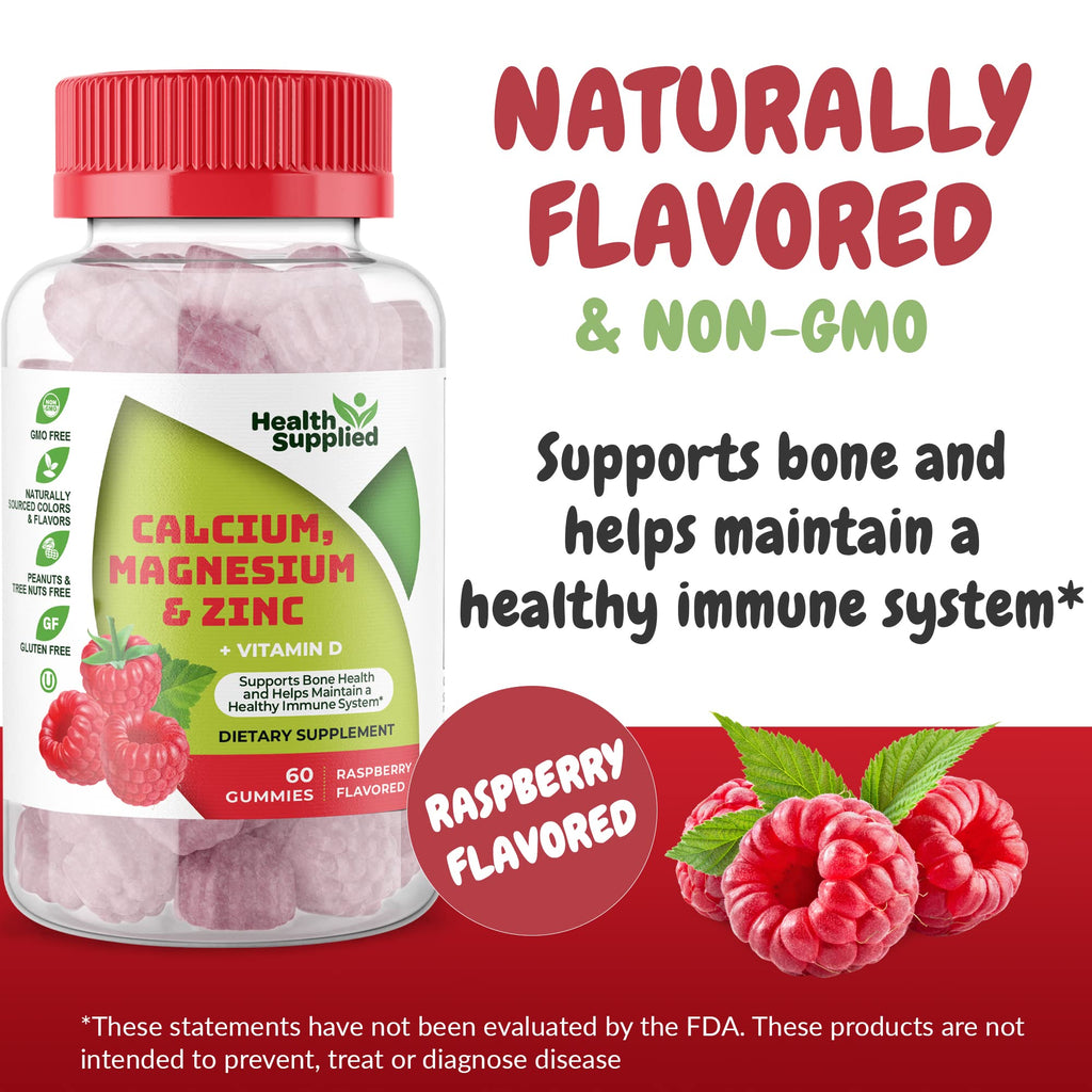 Health Supplied Calcium Magnesium Zinc Vitamin D Gummies - 60 Count - image 2