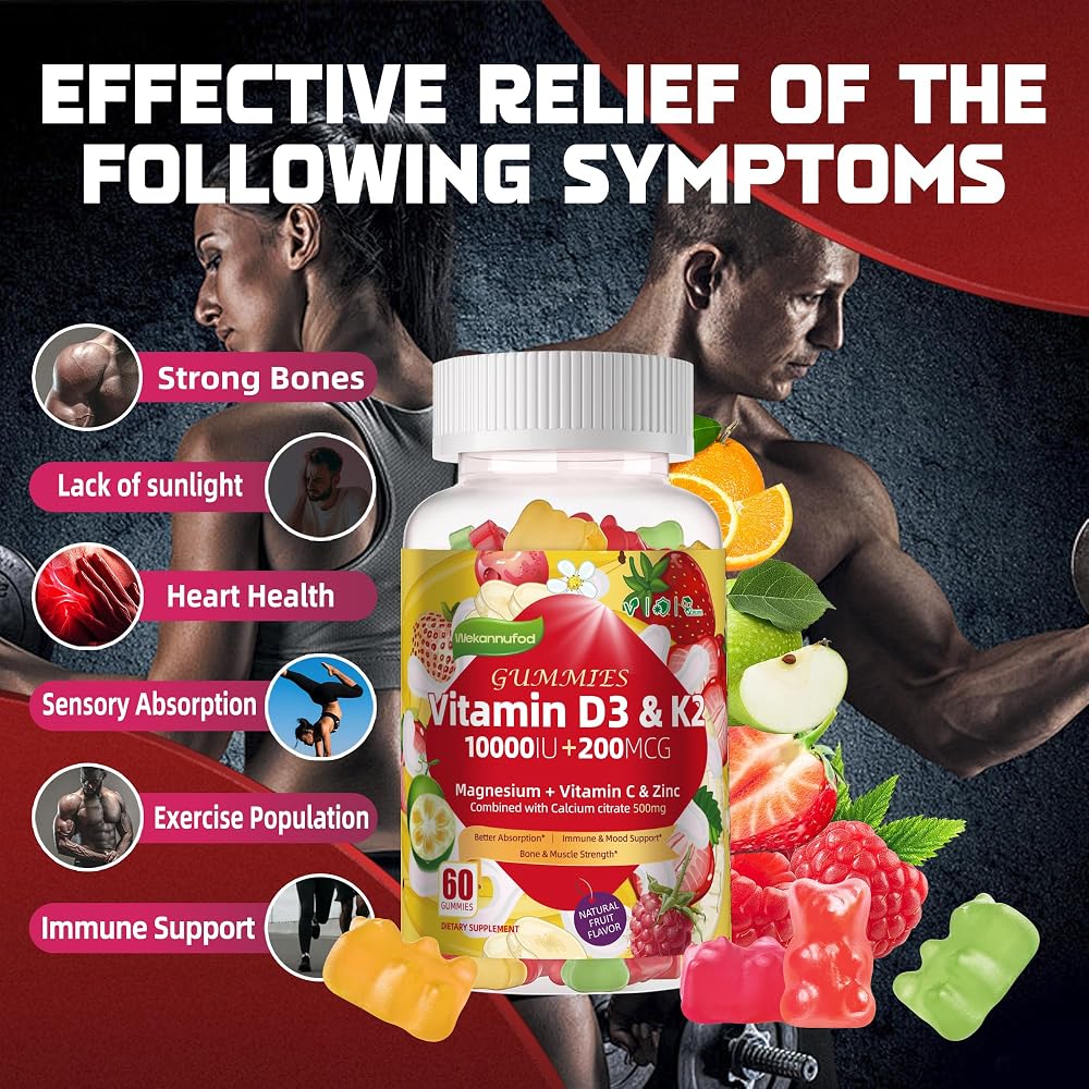 Wekannufod Sugar-Free Vitamin D3 K2 Gummies